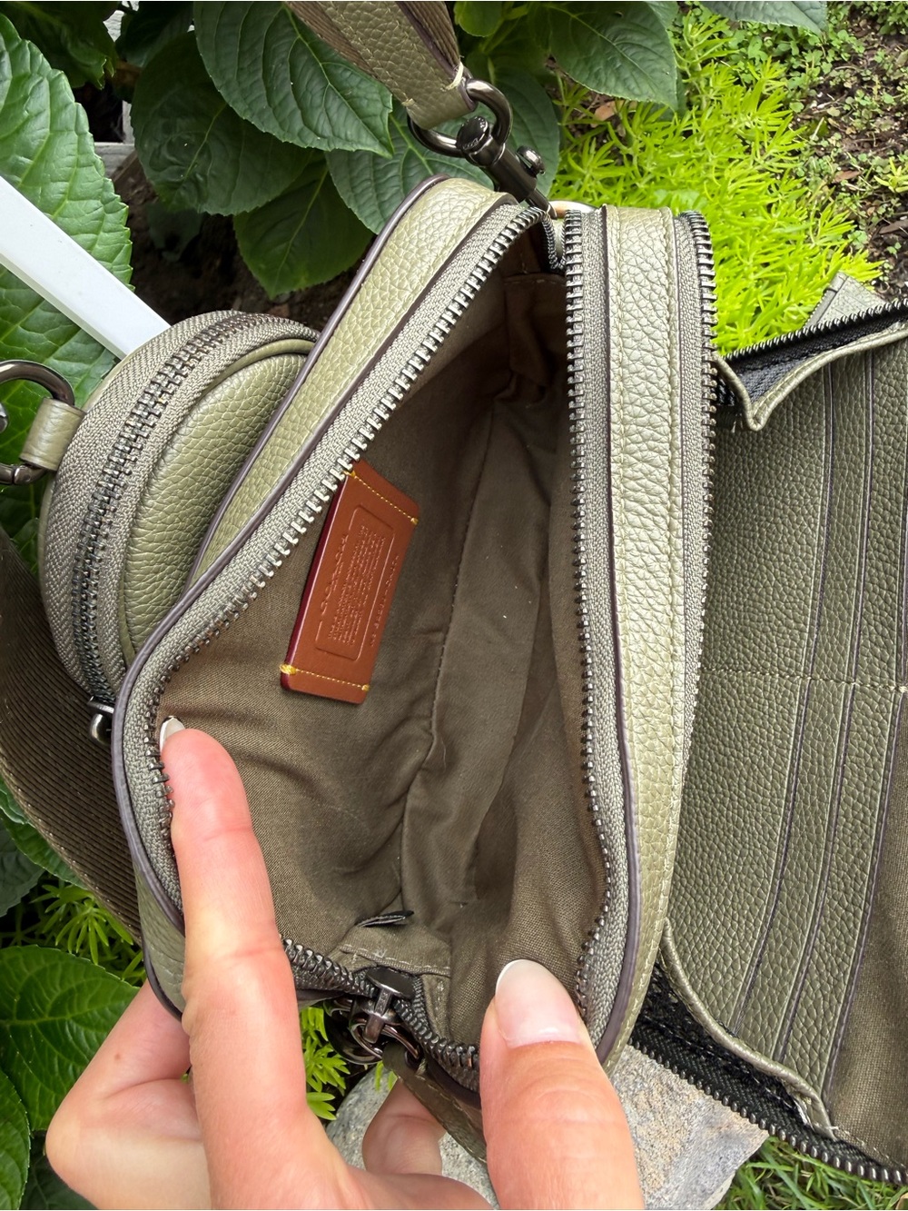 Coach Charter Crossbody with Card Holder Wallet Army Green Key Lime LIKE NEW! - Picture 7 of 16